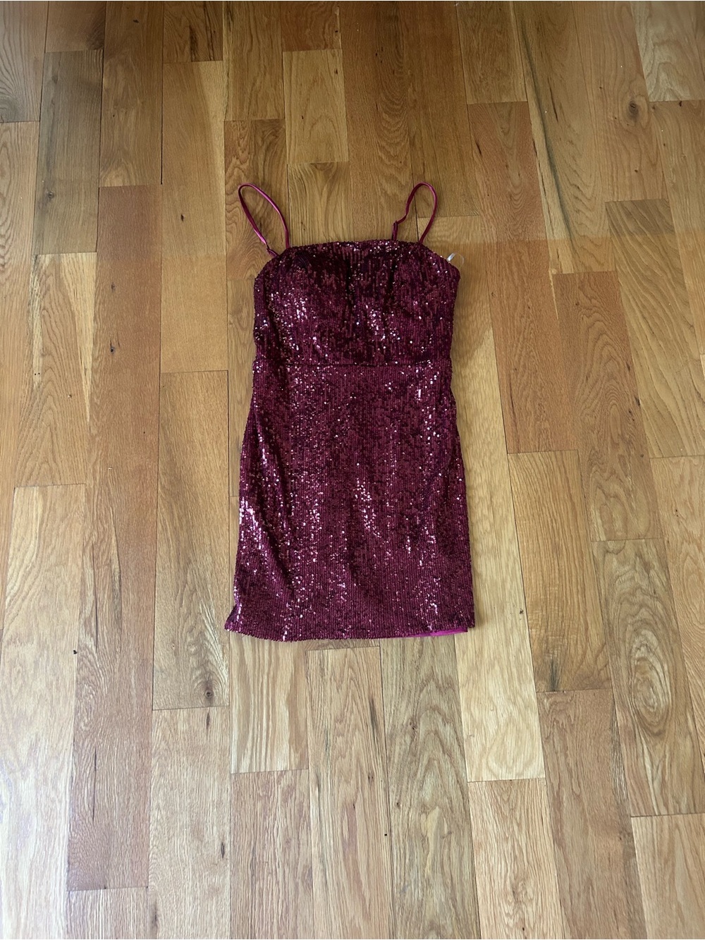 Midnight Doll Burgundy Sequin Mini Dress 🍷✨